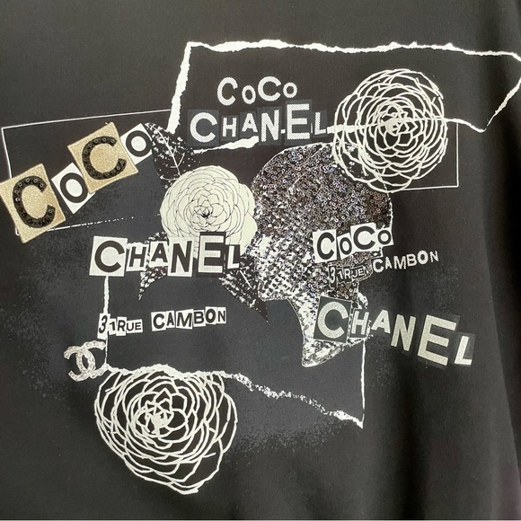 CHANEL 20P Coco Signature Camellia Sweatshirt L - Picture 7 of 12